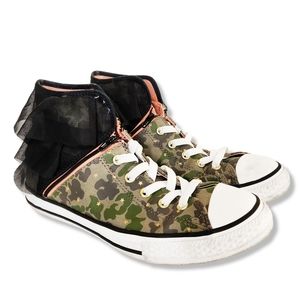 Converse Camo Ruffle CTAS Block Party Hi Top Junior Size 5